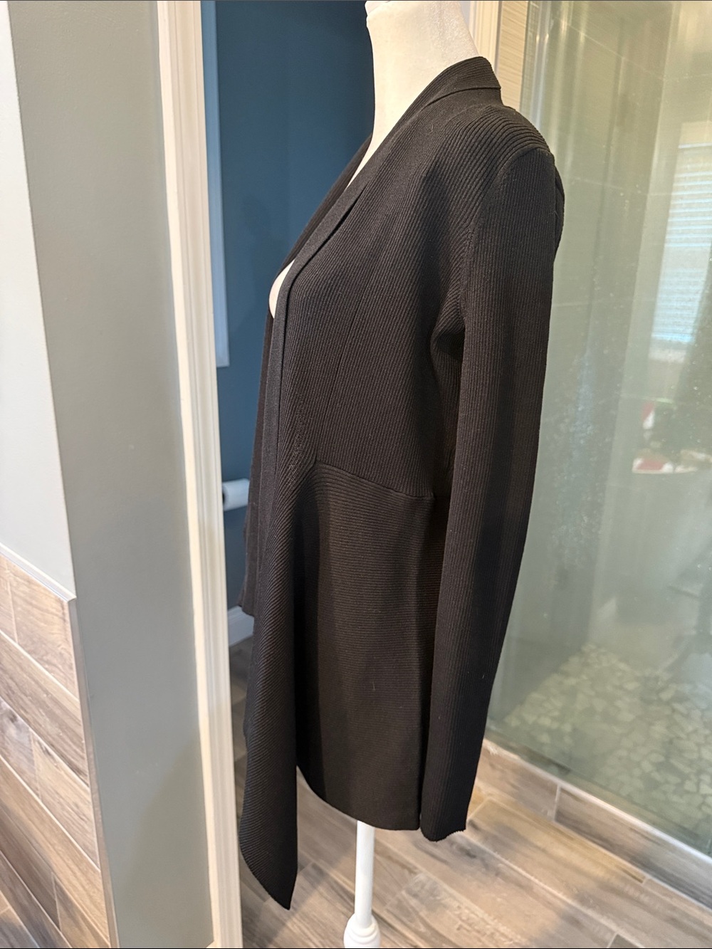 Elie Tahari Black Open Front Drape Knit Cardigan Small NWT - Picture 4 of 10